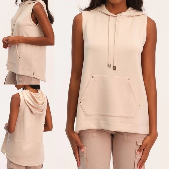 Elie Tahari Tops - Elie Tahari Sleeveless Hoodie Kangaroo Pocket Detail‎ Casual Chic M/M